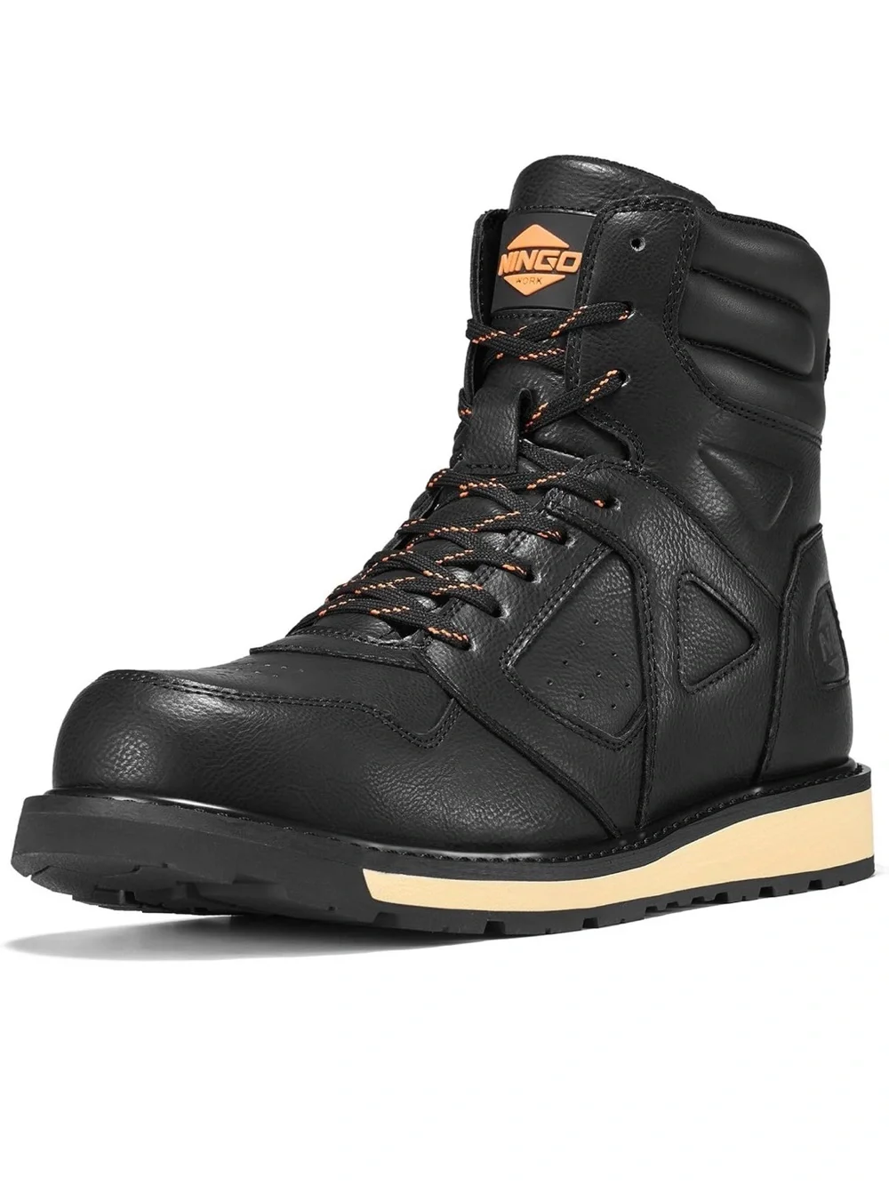 NINGO Steel Toe Water Resistant Men's Black High-Top Work Boots 11 NEW!